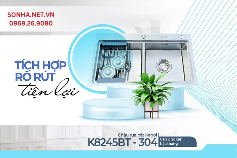 Mua Kagol K8245BT-304 c&acirc;n tặng k&egrave;m rổ r&uacute;t tiện &iacute;ch