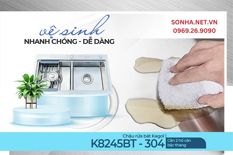 Kagol K8245BT-304 c&acirc;n vệ sinh nhanh ch&oacute;ng bằng khăn mềm