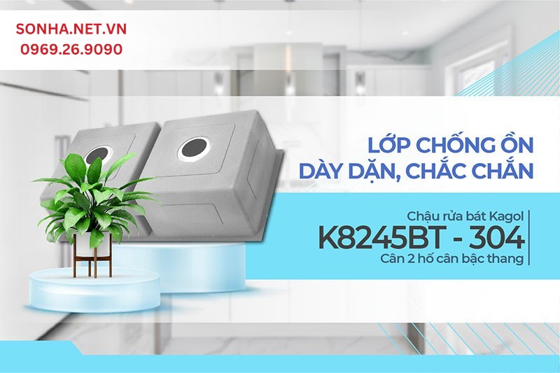 Lớp chống ồn dưới đ&aacute;y Kagol K8245BT-304 giảm tiếng ồn hiệu quả
