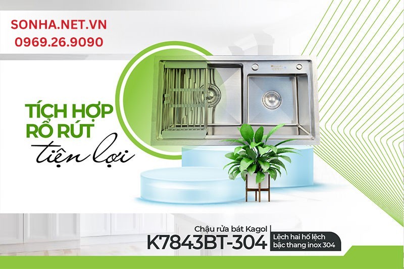 Tặng k&egrave;m rổ r&uacute;t tiện lợi khi mua Kagol K7843BT-304