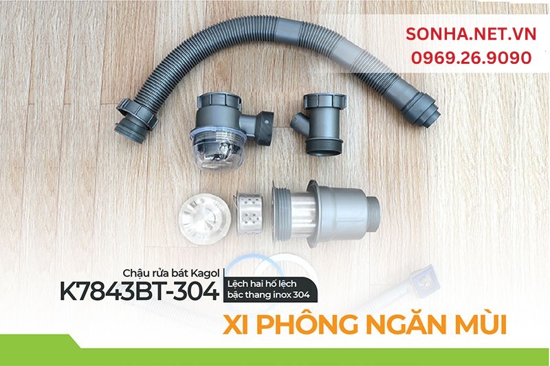 Xi ph&ocirc;ng Kagol K7843BT-304 ngăn m&ugrave;i, tho&aacute;t nước nhanh