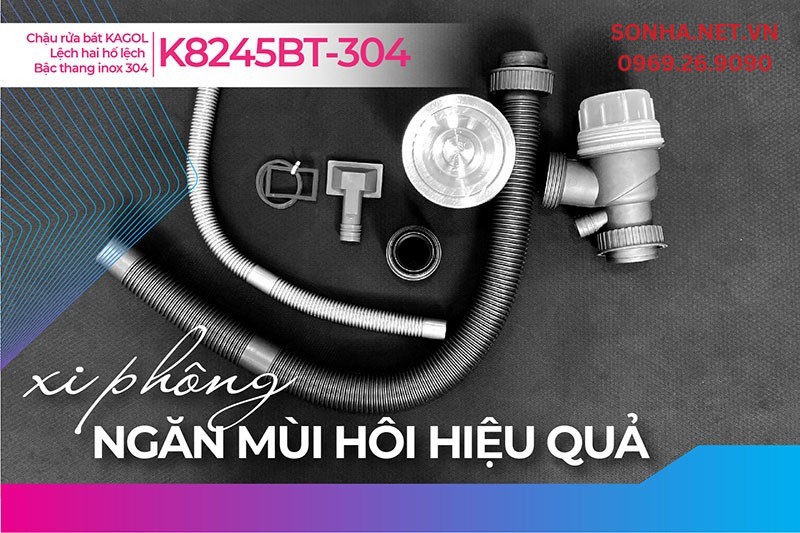 Xi ph&ocirc;ng Kagol K8245BT-304 khử m&ugrave;i, tho&aacute;t nước nhanh
