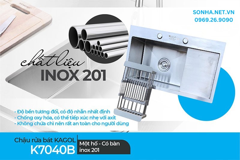 3 ưu điểm Kagol K7040B từ inox 201 được người d&ugrave;ng ưa chuộng