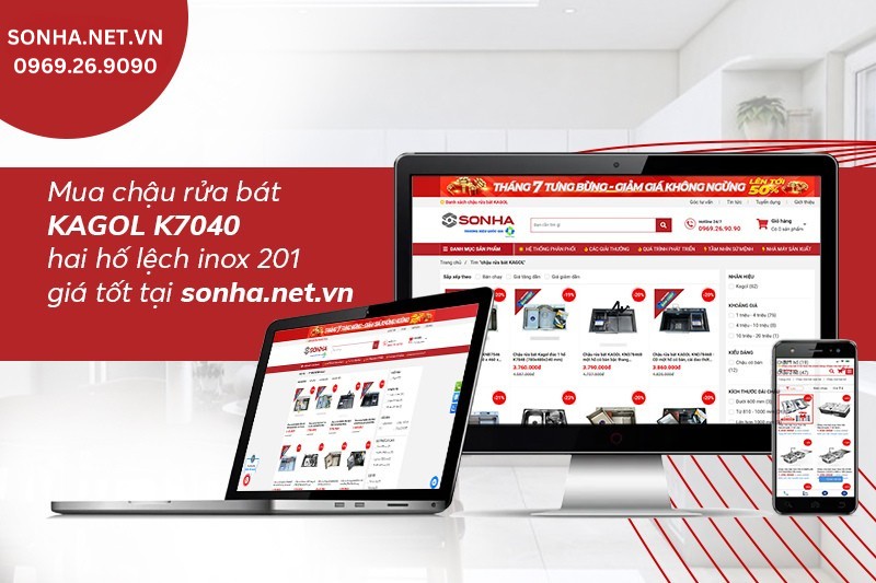 8kbet8kb.com địa chỉ mua chậu Kagol K7040 lệch inox 201 uy t&iacute;n tr&ecirc;n thị trường