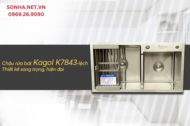 Kagol K7843 lệch thiết kế khoẻ khoắn, sang trọng ph&ugrave; hợp ph&ograve;ng bếp hiện đại