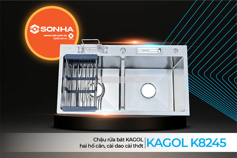 Bồn rửa ch&eacute;n Kagol K8245 c&acirc;n CD