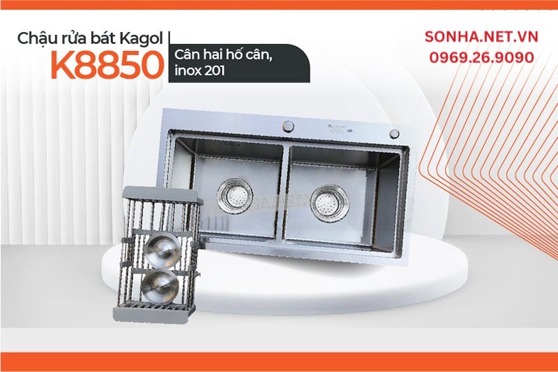 Chậu Kagol K8850 thiết kế hiện đại, c&ocirc;ng năng tiện lợi