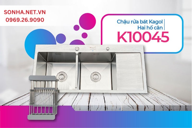 Chậu rửa b&aacute;t Kagol K10045 hiện đại, tiện &iacute;ch