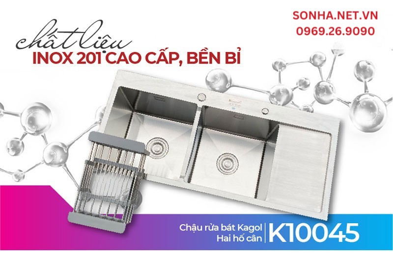  Kagol K10045 l&agrave;m bằng inox 201 n&ecirc;n bền, dễ vệ sinh
