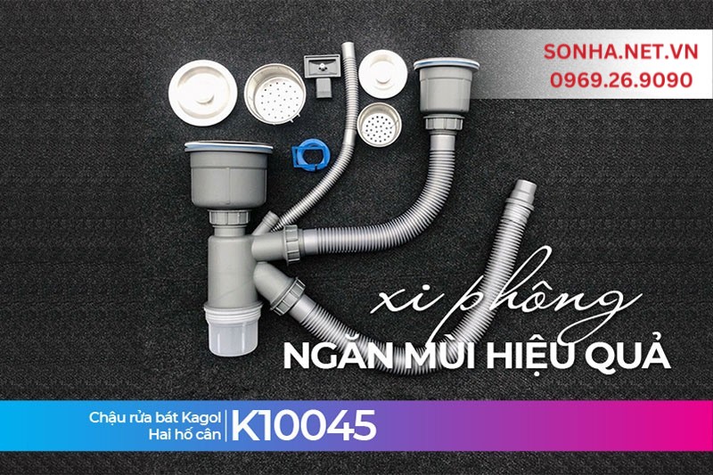 Xi ph&ocirc;ng Kagol K10045 tho&aacute;t nước nhanh, ngăn m&ugrave;i tốt