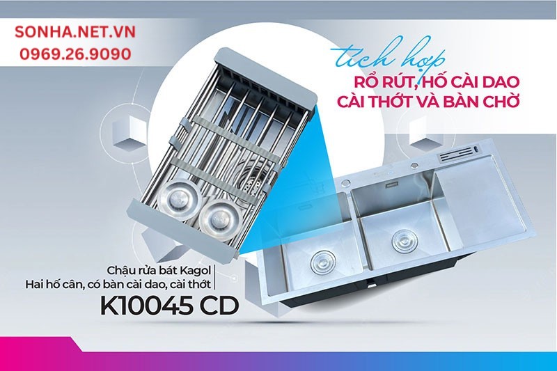 Tiện &iacute;ch 4 in 1 mua chậu Kagol K10045-CD