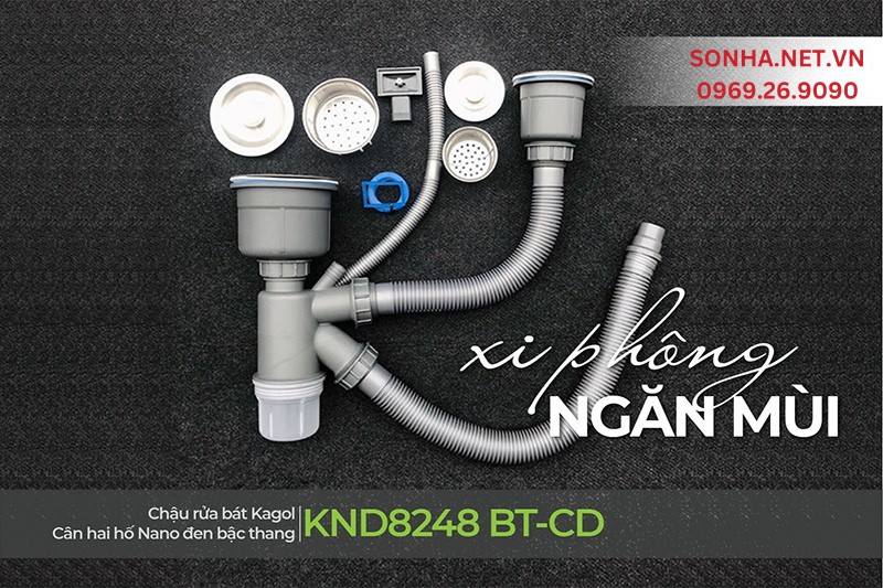 Xi ph&ocirc;ng chậu Kagol KND8248 BT-CD tho&aacute;t nước rất tốt