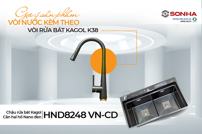 Chậu HND8248 VN-CD đi k&egrave;m v&ograve;i K38