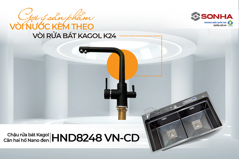 Chậu Kagol HND8248 VN-CD đi k&egrave;m K24