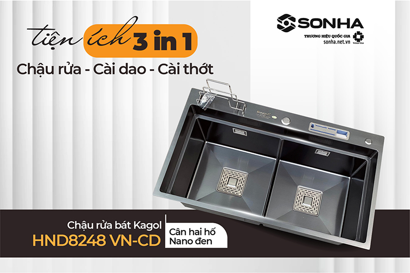 Chậu Kagol HND8248 VN-CD tiện &iacute;ch 3 in 1