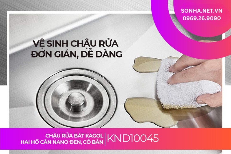  KND10045 được phủ nano đen n&ecirc;n vệ sinh dễ d&agrave;ng, tiết kiệm thời gian