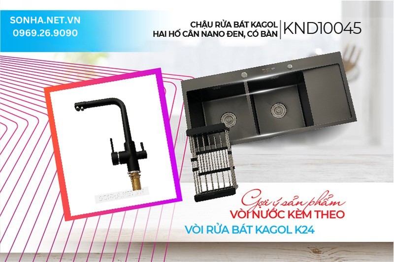 Bộ đ&ocirc;i Kagol K24 v&agrave; KND10045 kết hợp tuyệt hảo trong căn bếp hiện đại