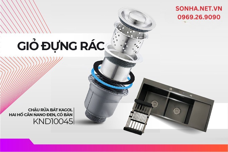 Giỏ đựng r&aacute;c KND10045 c&oacute; độ bền cao, chống hoen gỉ cực tốt