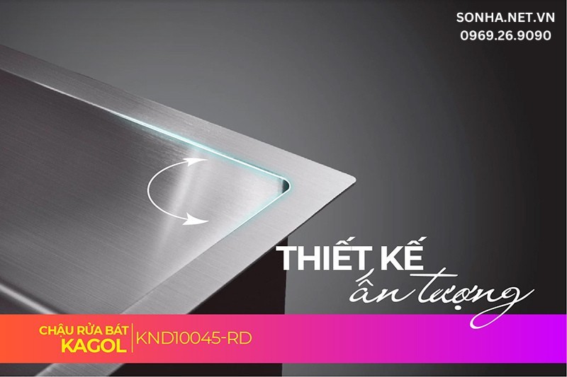 Kagol KND10045-RD thiết kế đường viền vu&ocirc;ng vắn ph&ugrave; hợp căn bếp hiện đại