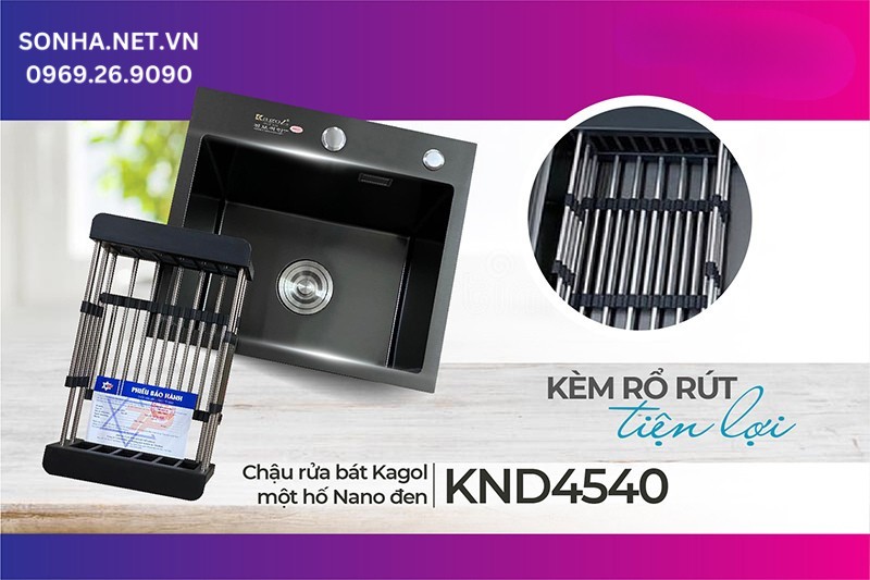 Mua chậu KND4540 được tặng k&egrave;m rổ r&uacute;t tiện lợi