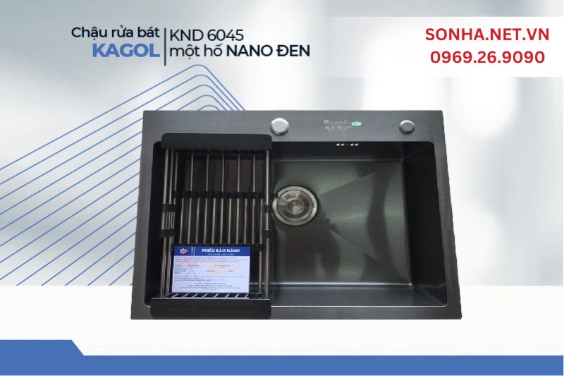 Chậu Kagol KND6045 một hố nano đen y&ecirc;u th&iacute;ch nhờ tiện lợi sử dụng, gi&aacute; hợp l&yacute;