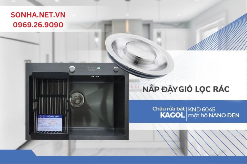 Nắp đậy giỏ lọc r&aacute;c KND6045 thiết kế tiện lợi sử dụng 