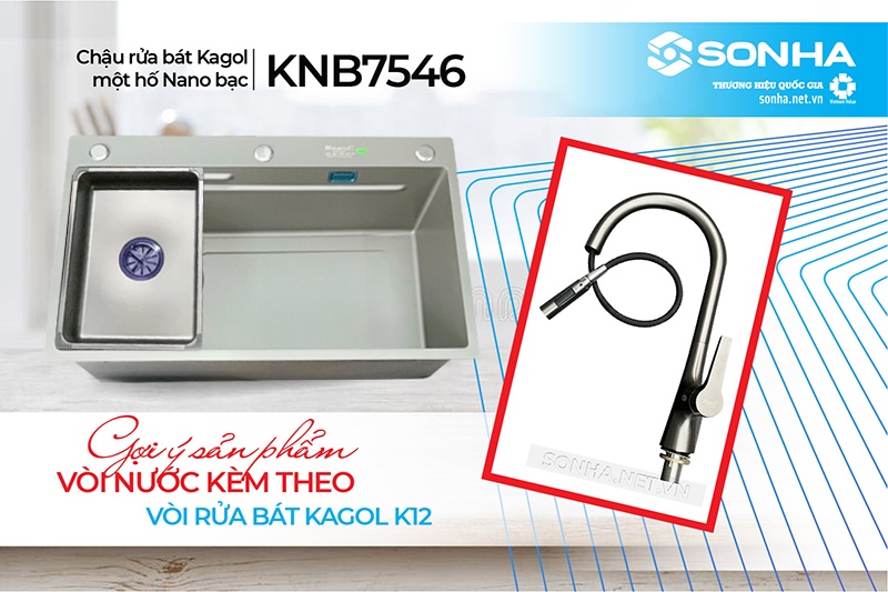 V&ograve;i rửa b&aacute;t Kagol K12 gợi &yacute; tuyệt vời khi mua Kagol KNB7546