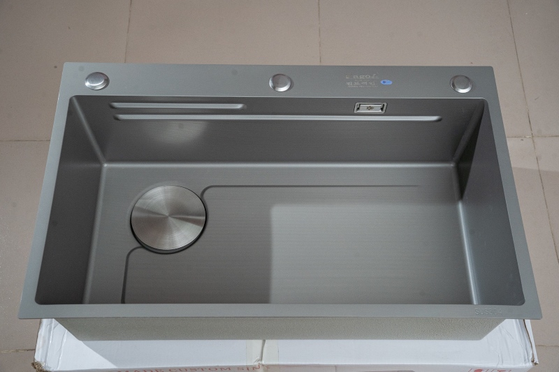 Hình ảnh thực t&ecirc;́ Chậu Rửa B&aacute;t KAGOL KNB7546 Một Hố Nano Bạc