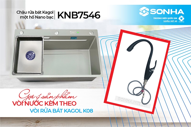 V&ograve;i rửa Kagol K08 lựa chọn ho&agrave;n hảo c&ugrave;ng Kagol KNB7546