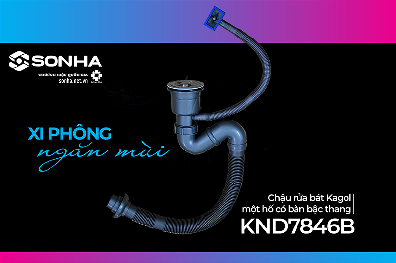 Xi ph&ocirc;ng chậu Kagol KND7846B một hố c&oacute; bậc thang