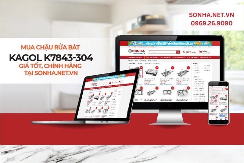 8kbet8kb.com nơi người d&ugrave;ng đặt niềm tin mua chậu Kagol K7843-304 c&acirc;n inox 304