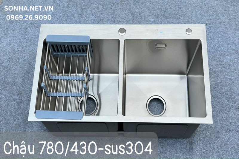 H&igrave;nh ảnh thực tế chậu rửa b&aacute;t Kagol K7843-304 