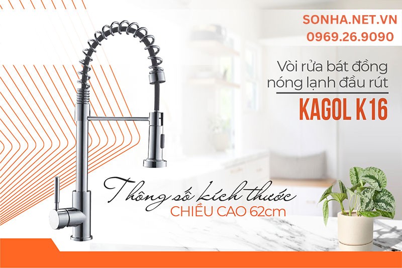Th&ocirc;ng số k&iacute;ch thước v&ograve;i rửa ch&eacute;n Kagol K16
