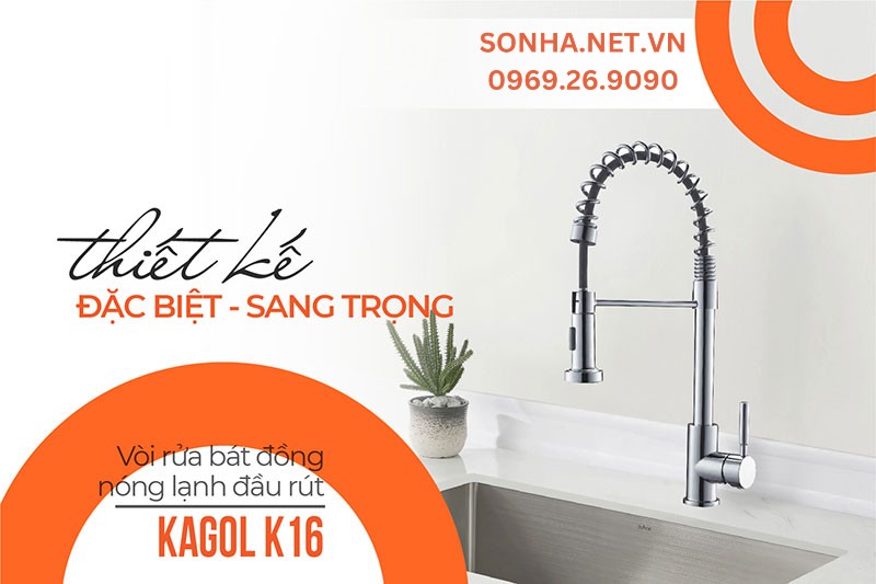 Thiết kế v&ograve;i rửa bồn rửa b&aacute;t Kagol K16 l&ograve; xo đặc biệt 