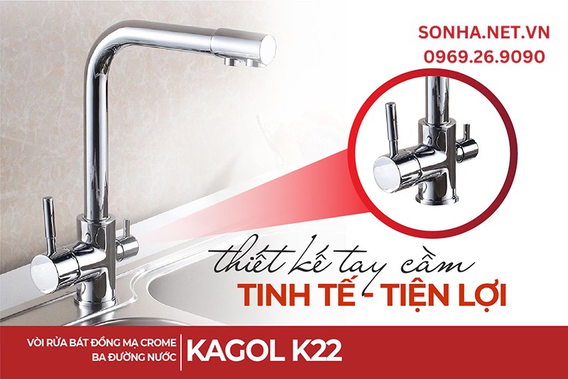 V&ograve;i Kagol K22 thiết kế tay cầm tiện lợi dễ d&agrave;ng sử dụng