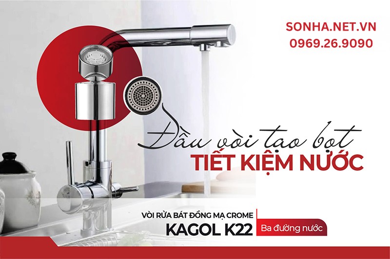 Đầu v&ograve;i Kagol K22 tạo bọt tiết kiệm nước hiệu quả