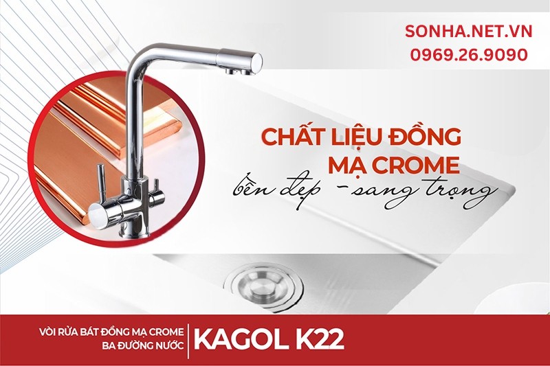 V&ograve;i K22 l&agrave;m từ đồng mạ crome n&ecirc;n bền đẹp, sang trọng theo thời gian