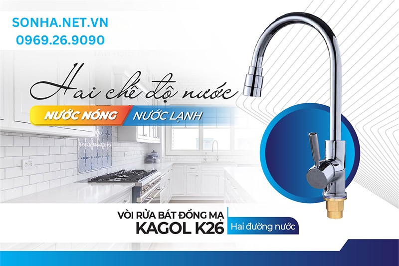V&ograve;i Kagol K26 hai chế độ nước n&oacute;ng lạnh dễ d&agrave;ng theo mục đ&iacute;ch d&ugrave;ng