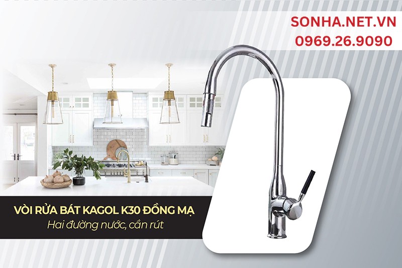 Vòi rửa bát Kagol K30 thuộc top sản phẩm bán chạy nhất nhì hiện nay