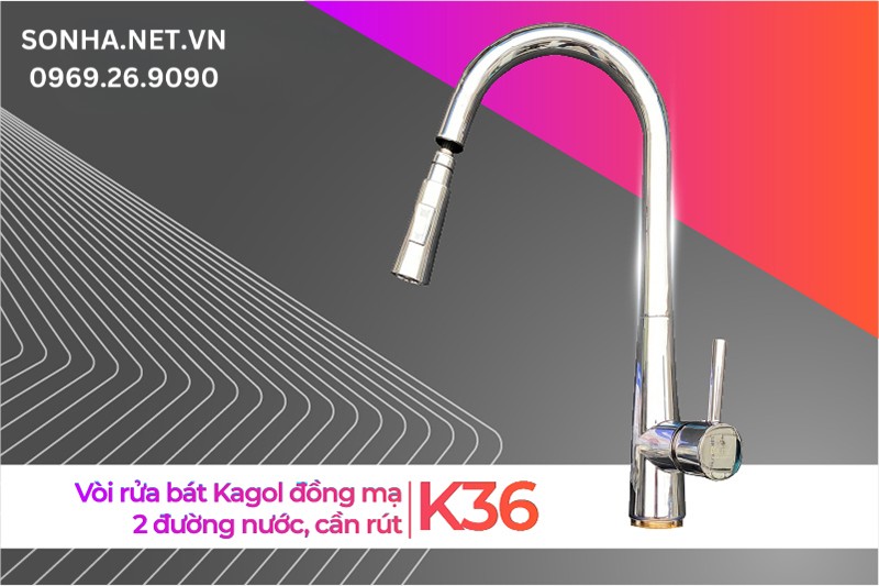 Vòi rửa bát Kagol K36 ưa chuộng nhờ giá hợp lý, tính năng ưu việt