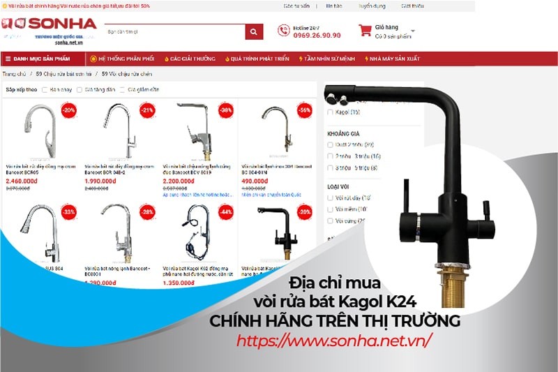 8kbet8kb.com địa chỉ uy tín mua vòi rửa bát Kagol K24