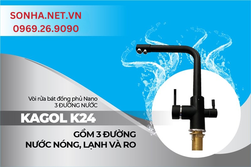 Với chế độ 3 đường nước vòi Kagol K24 đáp ứng tối đa nhu cầu sử dụng hàng ngày