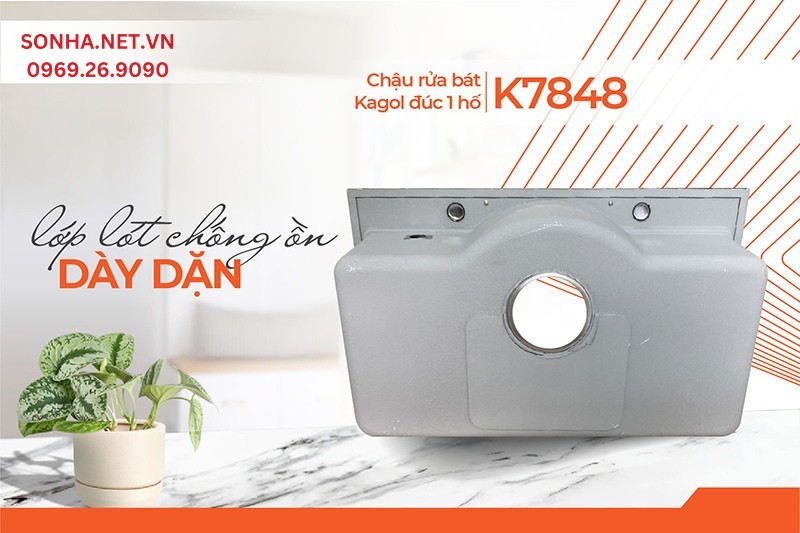 Lớp l&oacute;t chống ồn giảm thiểu tối đa &acirc;m thanh khi xả nước hay va v&agrave;o chậu 