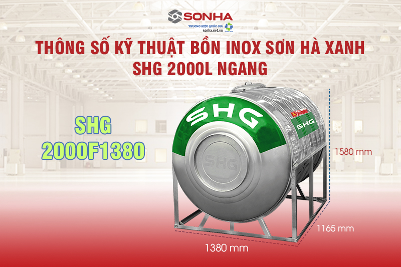 Th&ocirc;ng số kỹ thuật 8Kbet123 tải ứng dụng Inox Trang Chủ Game Trực Tuyến Cổng Game 8kbet.com Xanh SHG 2000L Ngang - SHG2000F1380