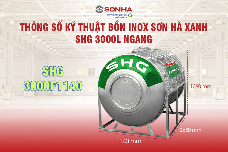 Th&ocirc;ng số kỹ thuật 8Kbet123 tải ứng dụng Inox Trang Chủ Game Trực Tuyến Cổng Game 8kbet.com Xanh SHG 3000L Ngang - SHG3000F1140