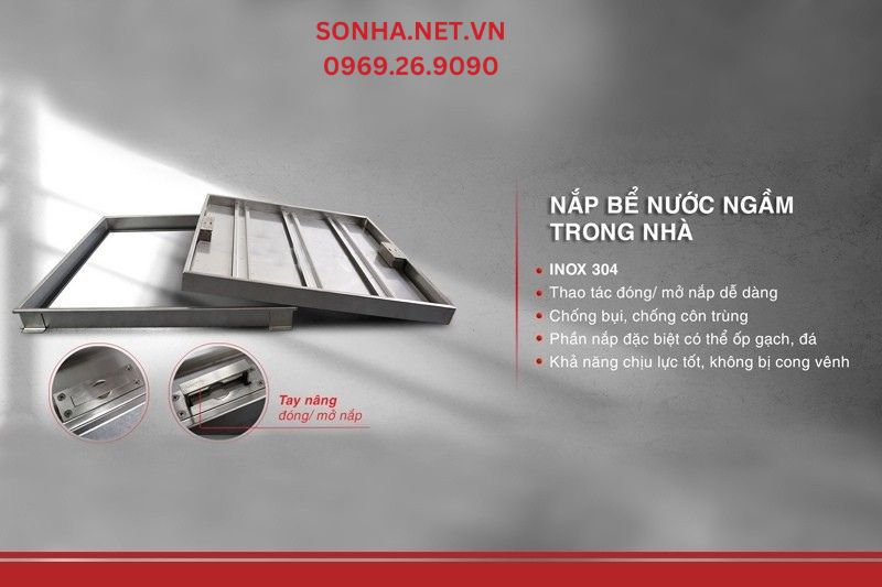 Nắp bể ngầm inox cao cấp, chịu tải lớn l&ecirc;n đến 500kg