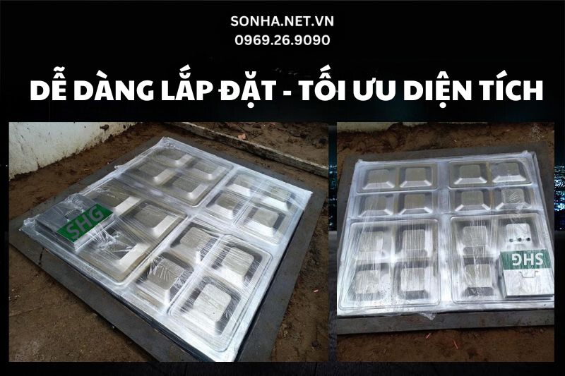 Dễ d&agrave;ng lắp đặt, tối ưu diện t&iacute;ch với bể nước ngầm