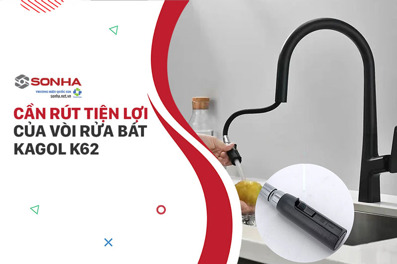 V&ograve;i nước rửa ch&eacute;n Kagol K62 tiện lợi cần r&uacute;t