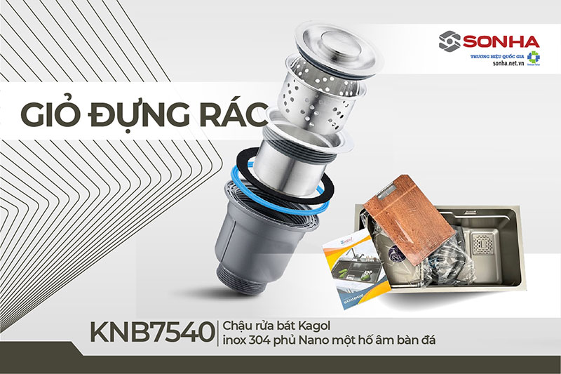 Giỏ lọc r&aacute;c KNB7540-304 hạn chế tắc đường ống nước