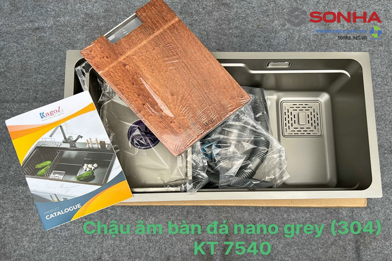 H&igrave;nh ảnh thực tế chậu rửa b&aacute;t Kagol KNB7540-304